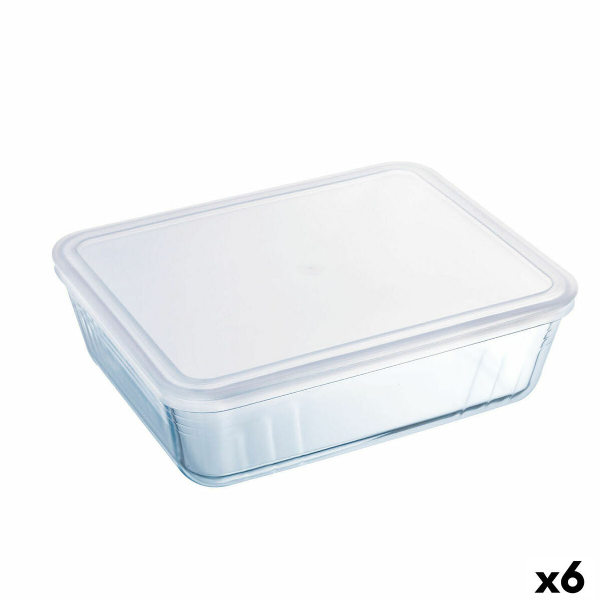 Rektangulær madkasse med låg Pyrex Cook &amp; Freeze 22,5 x 17,5 x 6,5 cm 1,5 L gennemsigtigt silikoneglas (6 enheder)