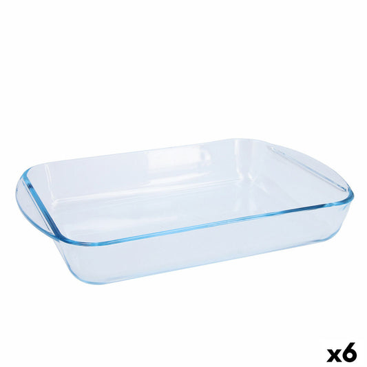 Ovnfad Pyrex Classic Vidrio gennemsigtigt glas rektangulært 35 x 23 x 6 cm (6 enheder)