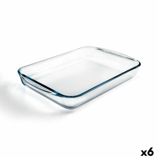 Ovnfad Pyrex Classic Vidrio gennemsigtigt glas rektangulært 40 x 27 x 6 cm (6 enheder)