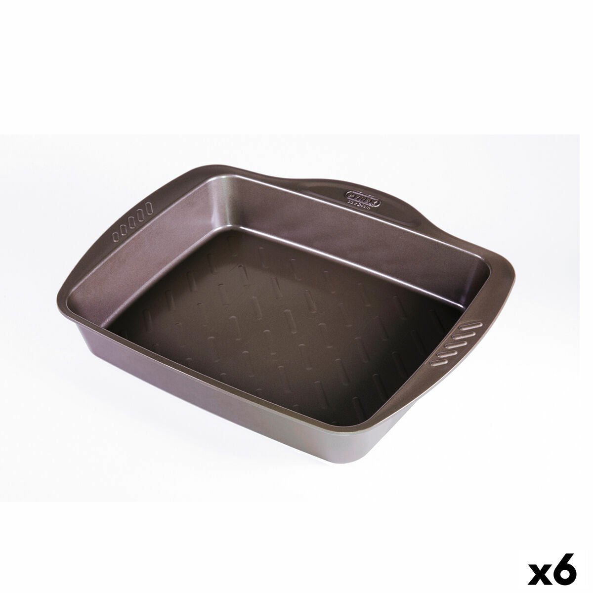 Ovnfad Pyrex Asimetria rektangulært metal 6 enheder 40 x 31 cm