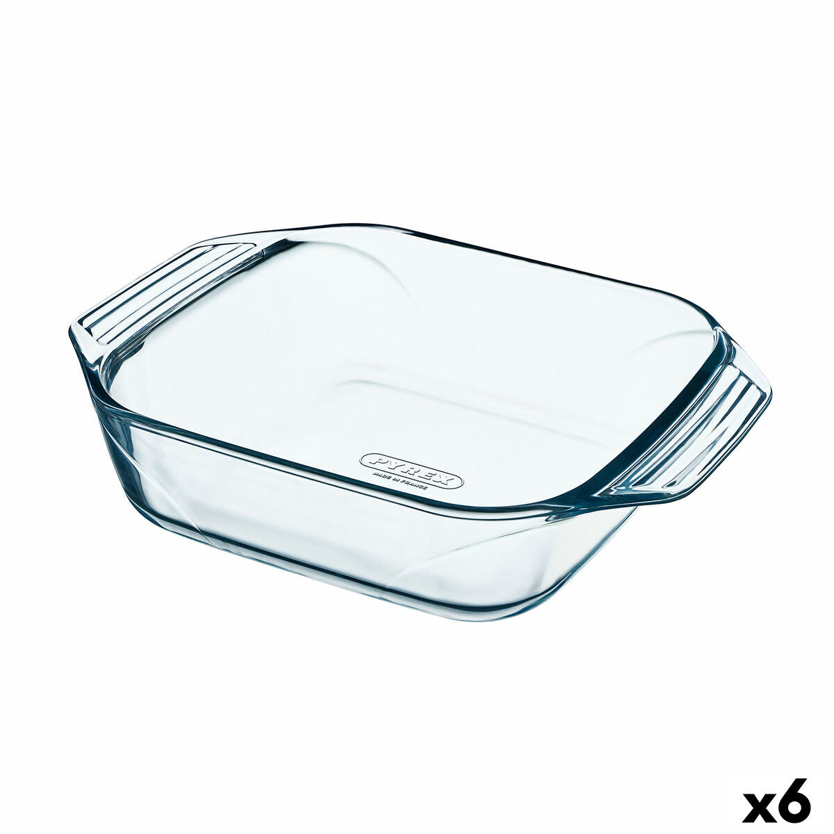 Serveringsfad Pyrex Irresistible firkantet gennemsigtigt glas 6 enheder 29,2 x 22,7 x 6,8 cm