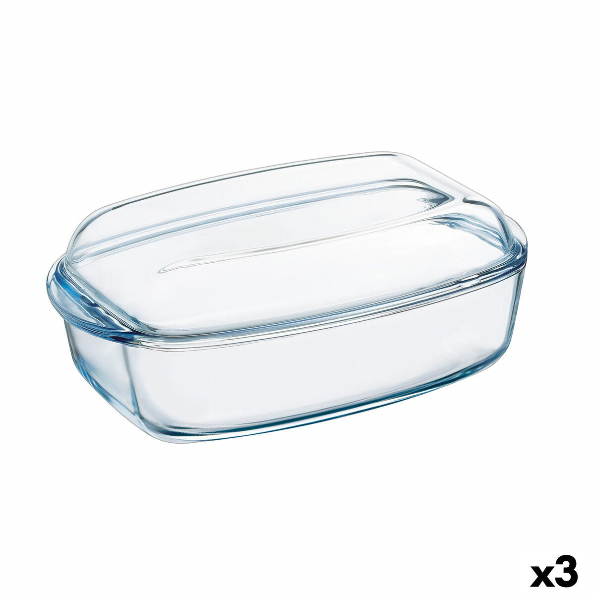 Serveringsfad Pyrex Classic Med låg 4,5 L 38 x 22 x 11 cm Gennemsigtigt glas (3 enheder)