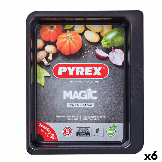 Ovnfad Pyrex Magic Rektangulær Metal 30 x 23 cm 6 Enheder