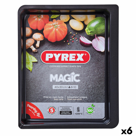 Ovnfad Pyrex Magic Rektangulær Metal 6 Enheder 40 x 31 cm