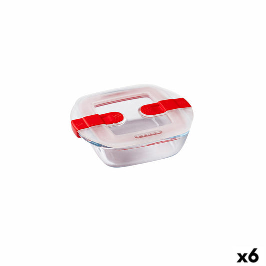 Hermetisk madkasse Pyrex Cook &amp; Heat 15 x 12 x 4 cm 350 ml gennemsigtigt glas (6 enheder)