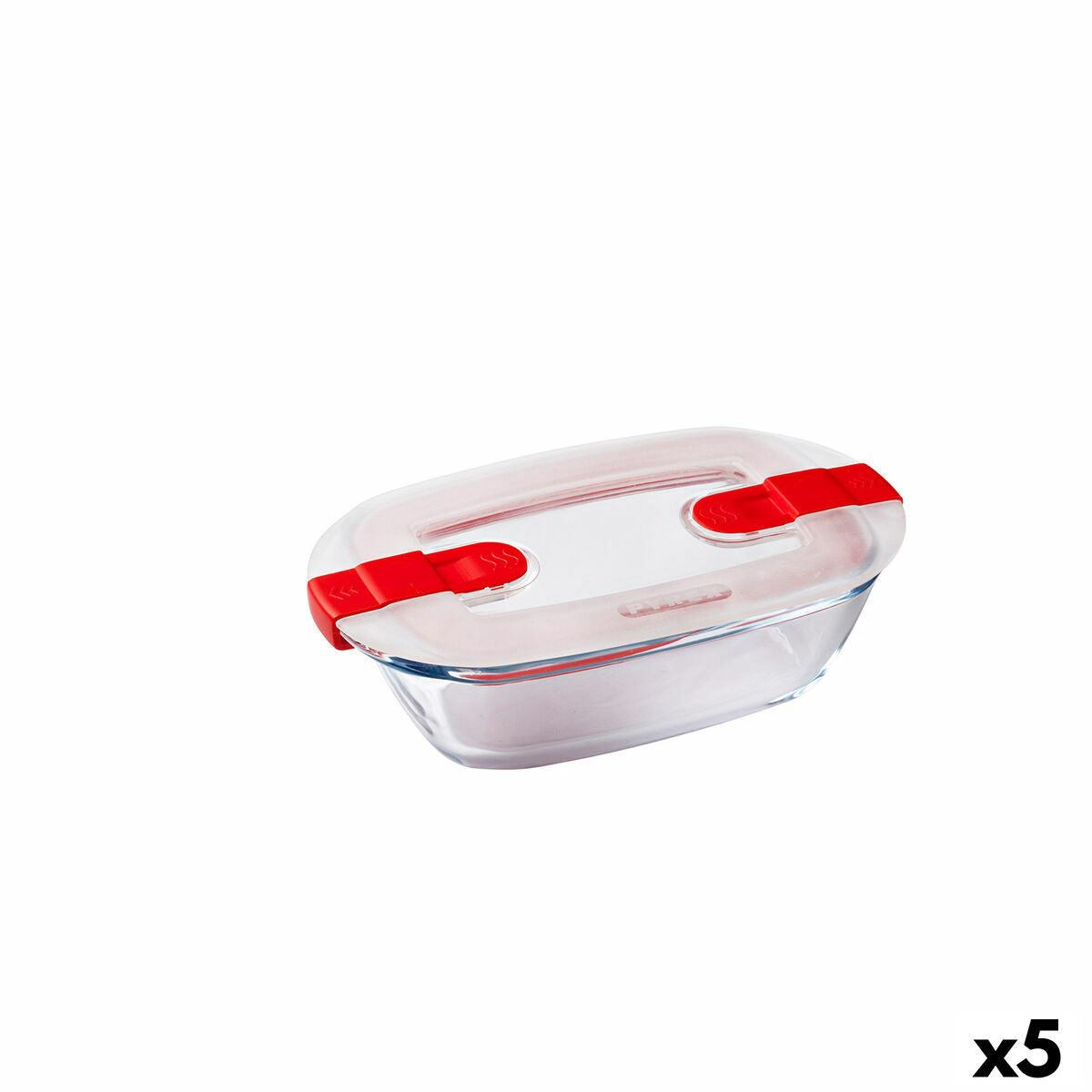 Hermetisk madkasse Pyrex Cook &amp; Heat rektangulær 400 ml 17 x 10 x 5 cm gennemsigtigt glas (5 enheder)