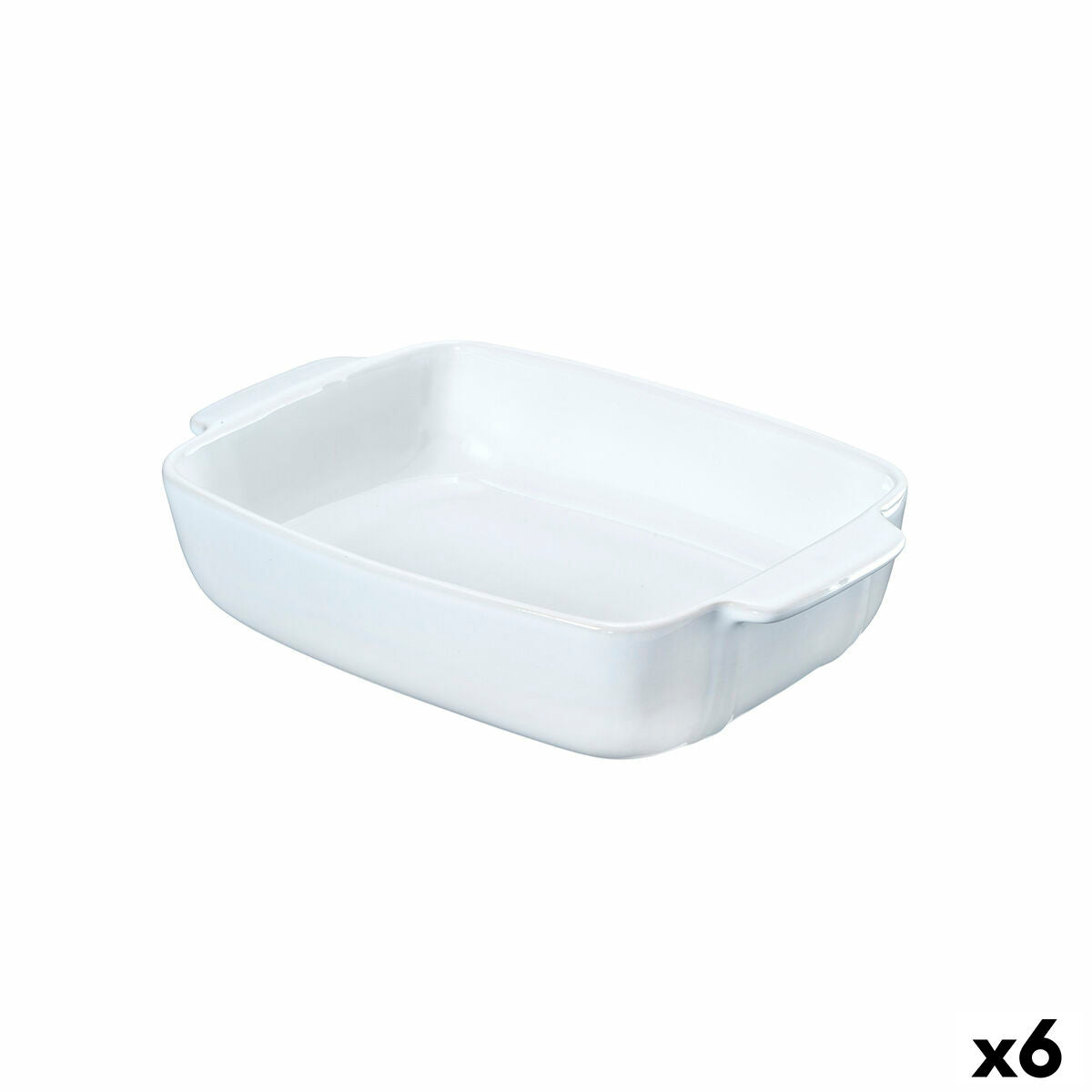 Serveringsfad Pyrex Signature hvid keramik rektangulær 25 x 19 x 7 cm (6 enheder)