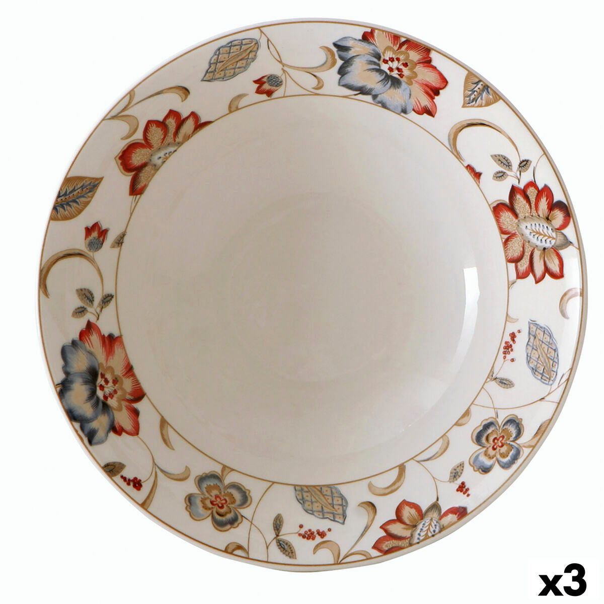 Salatskål Queen´s By Churchill Jacobean Ceramic China porcelæn (Ø 23,5 cm) (3 enheder)