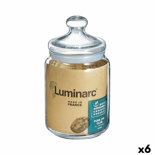 Krukke Luminarc Club gennemsigtigt glas 1,5 L (6 enheder)