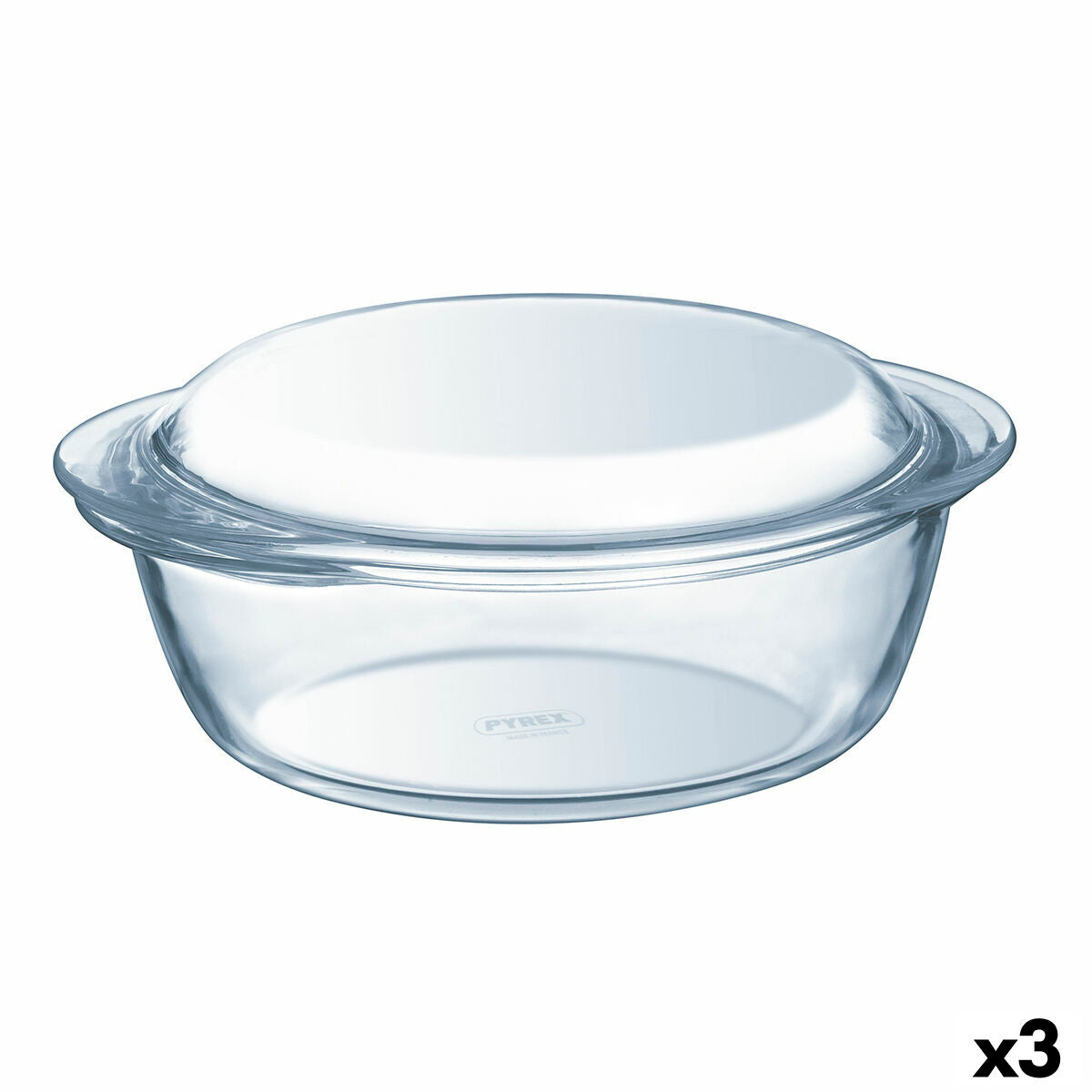 Gryde med låg Pyrex Essentials Transparent 1,4 L (3 enheder)