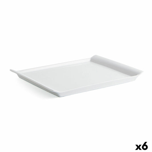 Serveringsfad Quid Gastro Fresh Ceramic White (31 x 23 cm) (6 enheder)