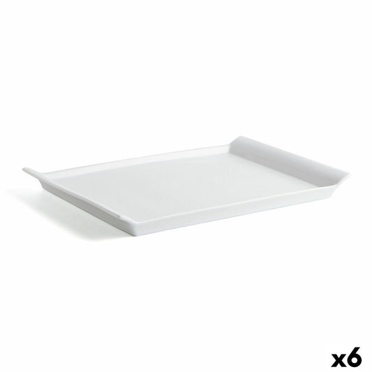 Serveringsfad Quid Gastro Fresh rektangulær keramik hvid (36 x 25 cm) (6 enheder)