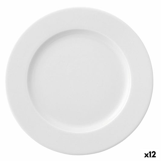 Flad plade Ariane Prime Ceramic White (24 cm) (12 enheder)