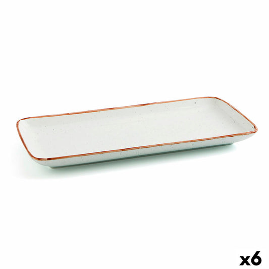 Serveringsfad Ariane Terra rektangulær keramisk beige (28 x 14 cm) (6 enheder)