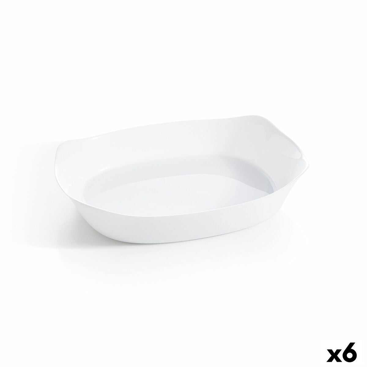 Serveringsfad Luminarc Smart Cuisine rektangulært hvidt glas 38 x 27 cm (6 enheder)