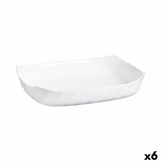 Serveringsfad Luminarc Smart Cuisine rektangulært hvidt glas 33 x 27 cm (6 enheder)