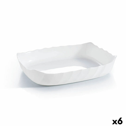 Serveringsfad Luminarc Smart Cuisine rektangulært hvidt glas 29 x 30 cm (6 enheder)