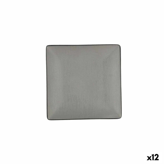 Fladplade Bidasoa Gio Sort plast 18 x 18 cm (12 enheder)