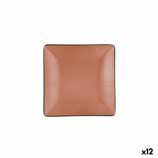 Fladplade Bidasoa Gio Brun plast 18 x 18 cm (12 enheder)