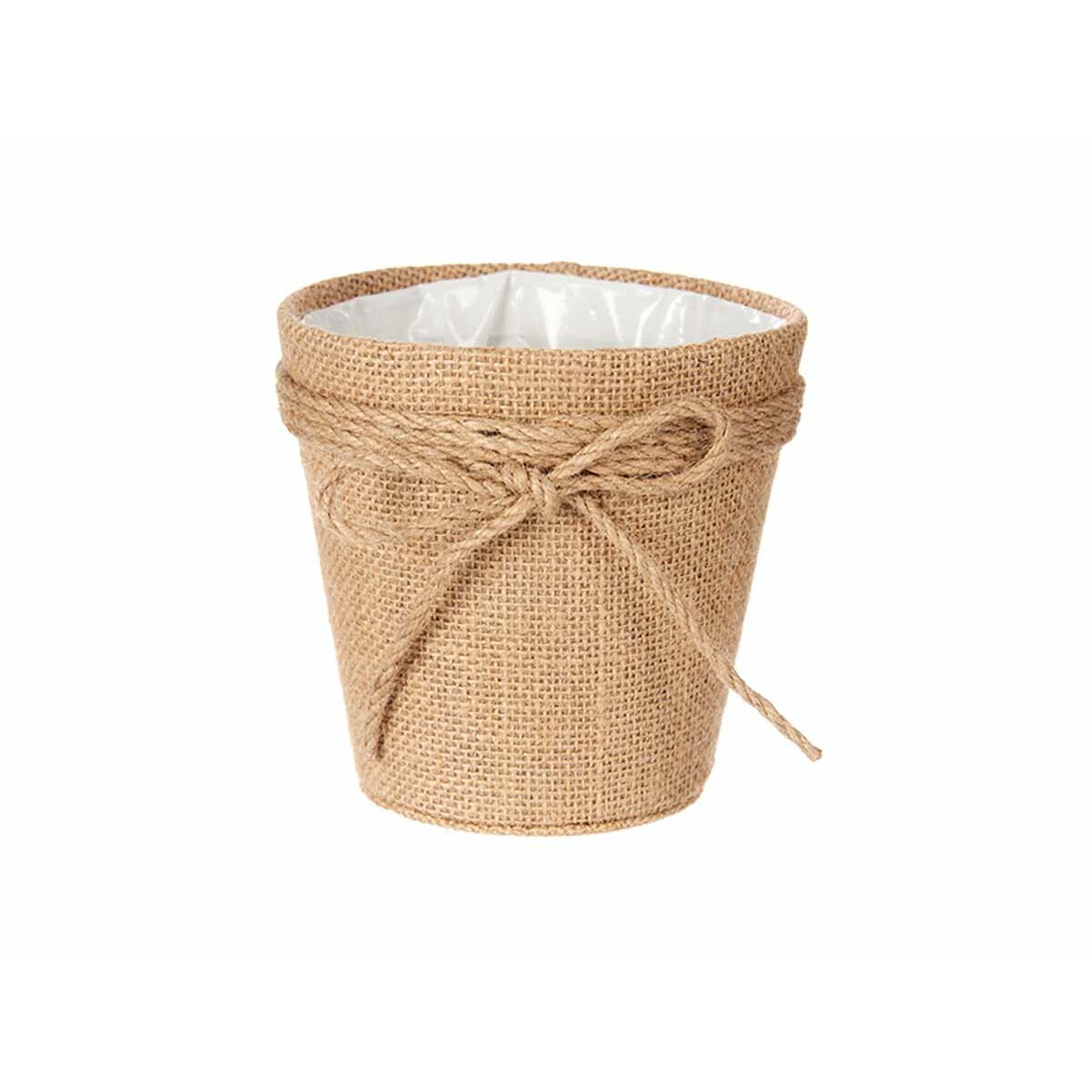 Planter Lasso 12,5 x 12 x 12,5 cm Brown Rope Plastic 14 x 12,5 x 14 cm (24 Units)