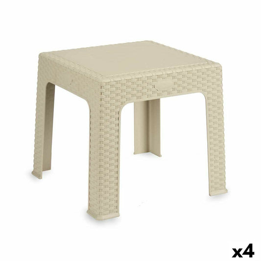 Child's Table Kipit Rattan Cream 47 x 42,5 x 47 cm (4 Units) Kipit