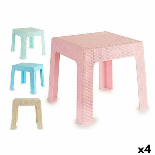 Child's Table Rattan Plastic 47 x 42 x 47 cm (4 Units) Pincello