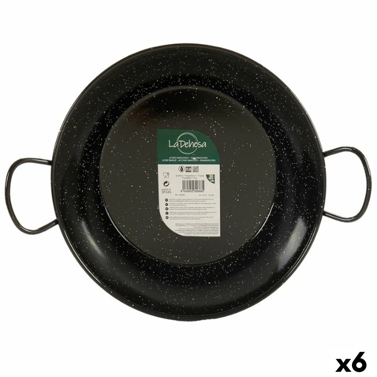 Paella Pan Ø 32 cm Enamelled Steel (6 Units) La Dehesa