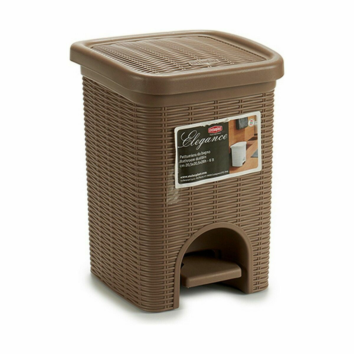 Pedal bin Stefanplast Elegance Black Beige Plastic 6 L (6 Units)