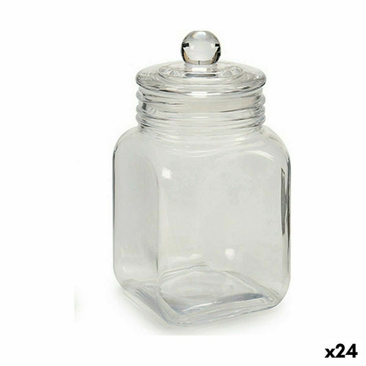 Krukke hermetisk forseglet gennemsigtigt glas 1,2 L 11 x 19,5 x 11 cm (24 enheder)