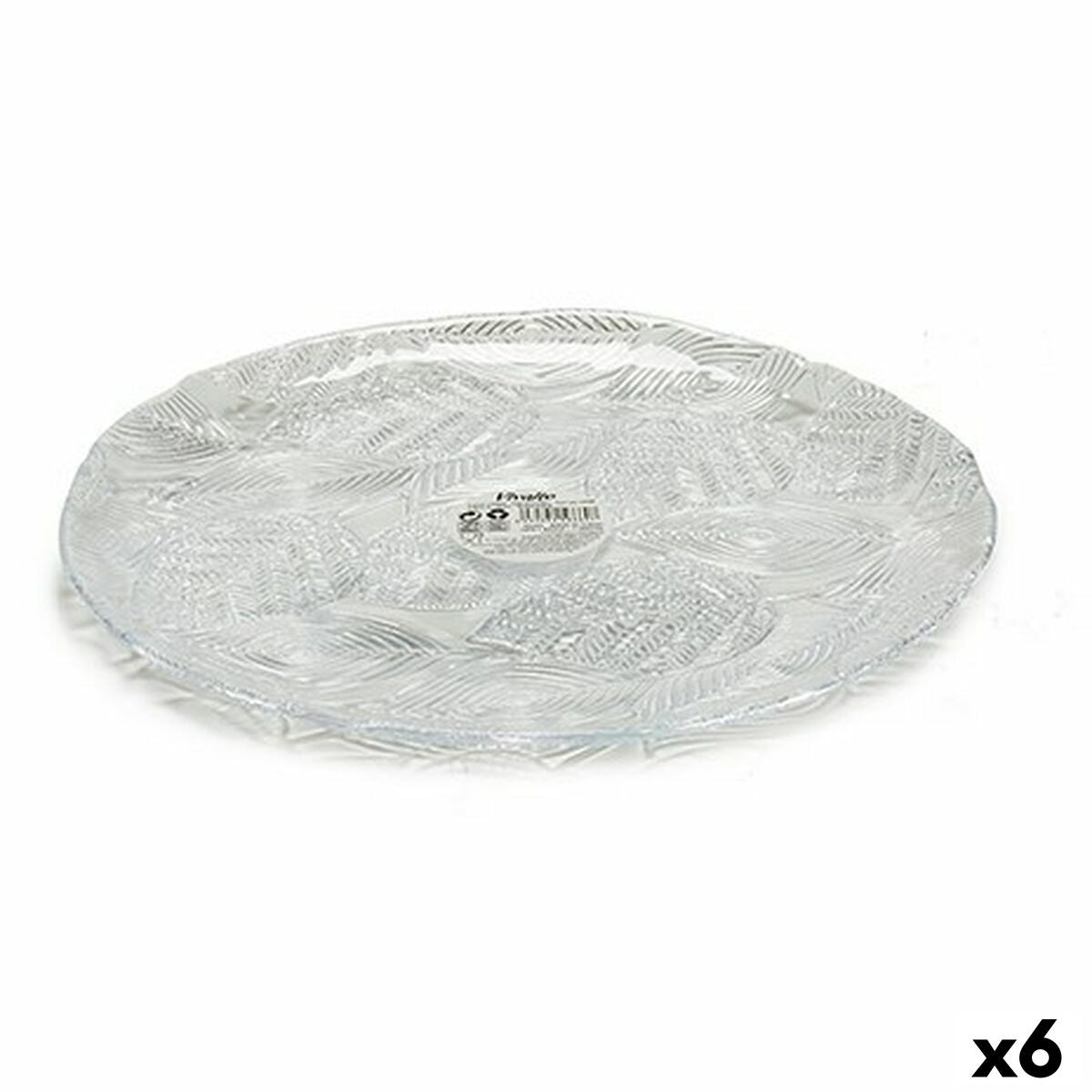 Flad plade Tirolo gennemsigtigt glas 27,5 x 1,7 x 27,5 cm (6 enheder)