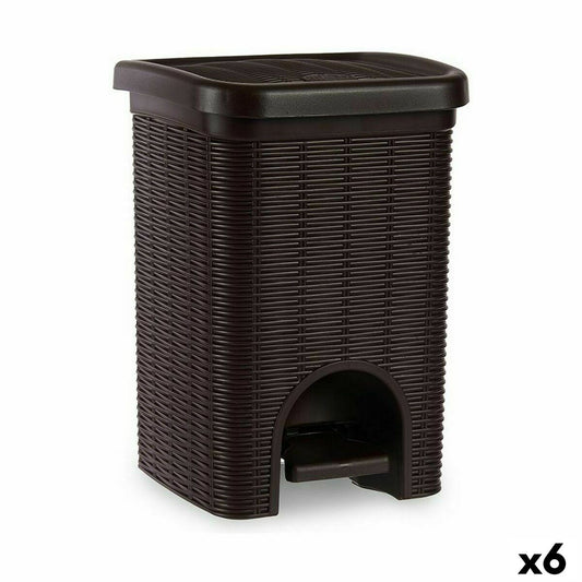 Pedal bin Stefanplast Elegance Brown Plastic 6 L (6 Units) Stefanplast