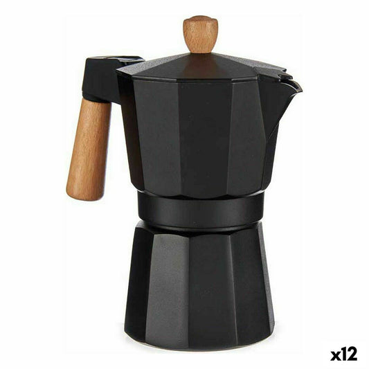 Italiensk kaffekande A611BQ-6 T Brun sort træ aluminium 300 ml (12 enheder)