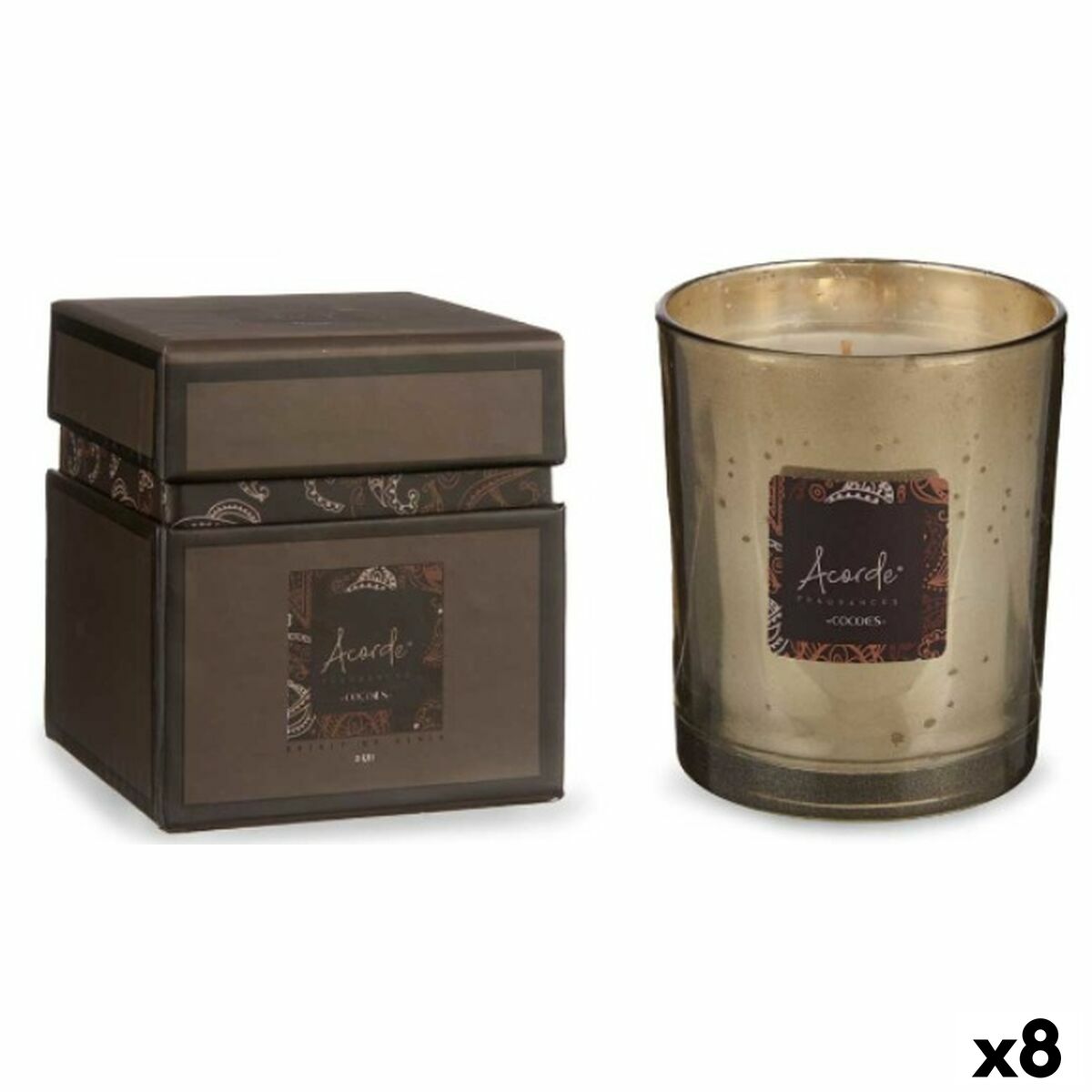 Scented Candle Acorde 7OZ-COCO Coconut 200 ml (8 Units)