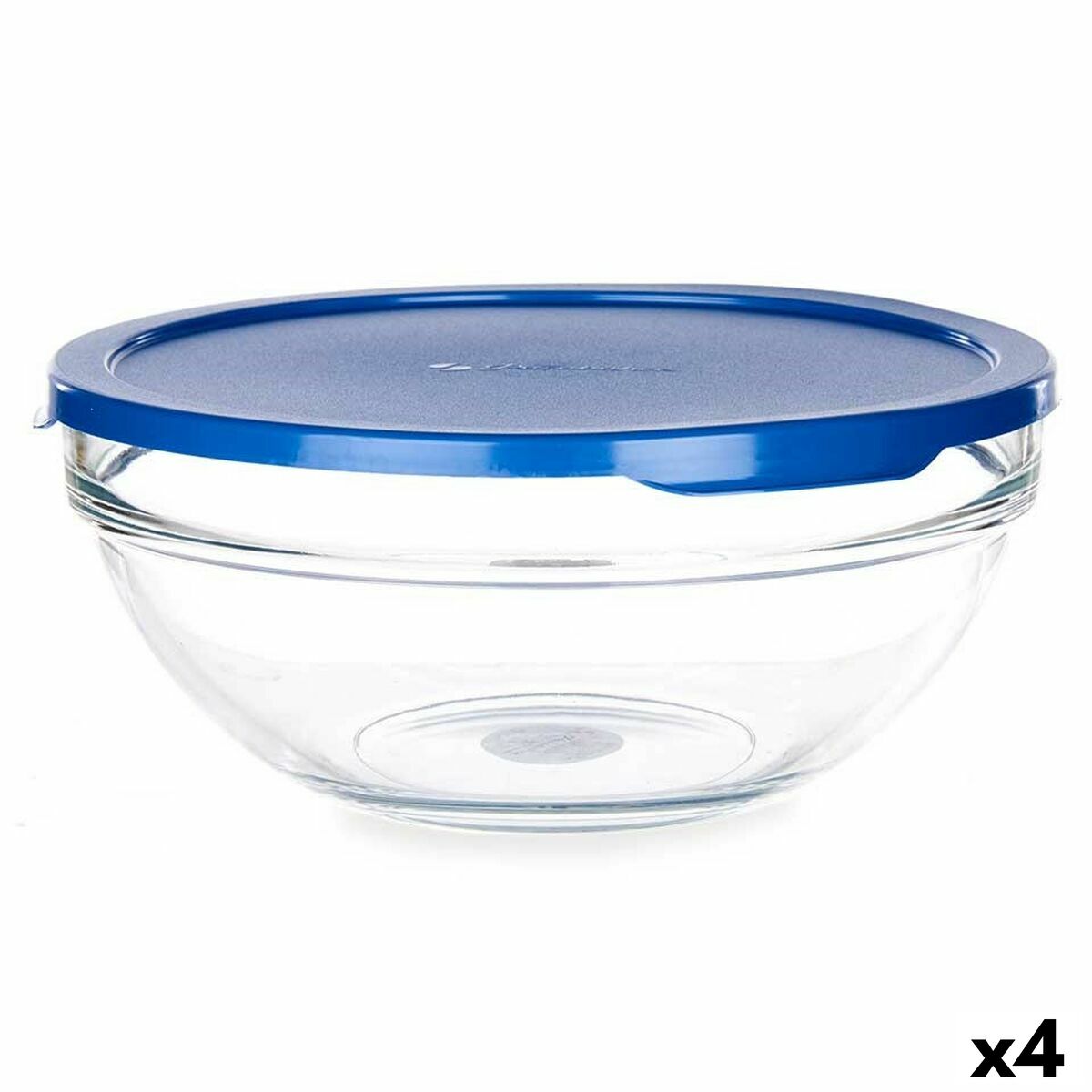 Rund madkasse med låg Chefs Blue 1,7 L 20,5 x 9 x 20,5 cm (4 enheder)