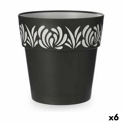 Self-watering flowerpot Stefanplast Gaia Anthracite Plastic 29 x 29 x 29 cm (6 Units)