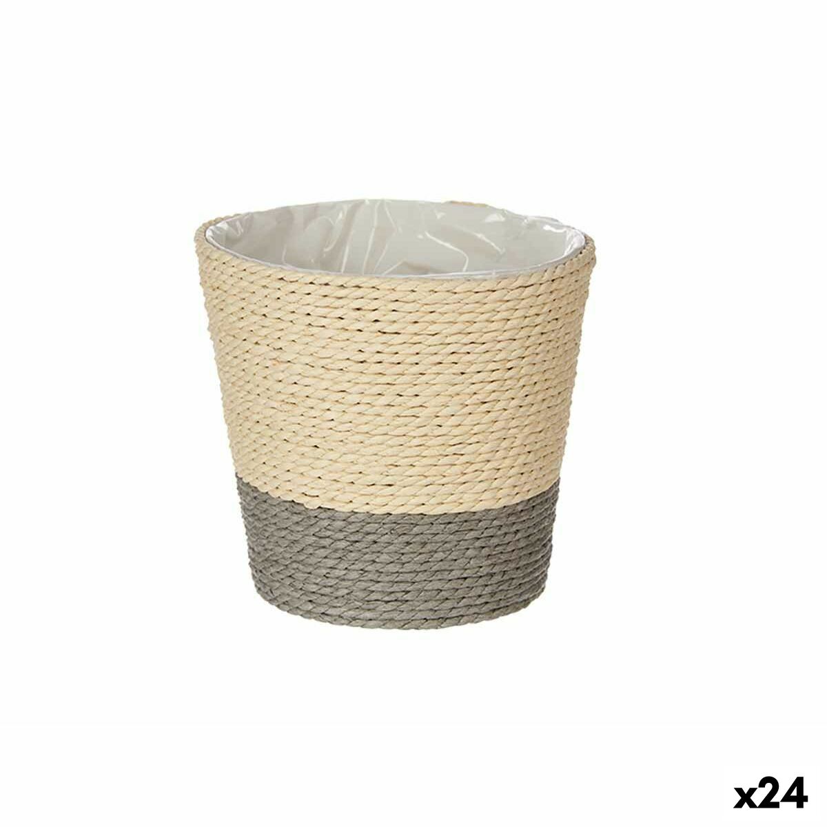 Planter Grey Rope Plastic 14 x 12,5 x 14 cm (24 Units)