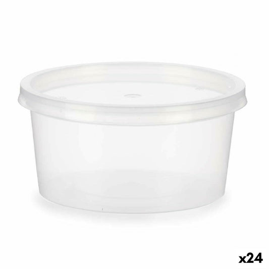 Rund madkasse med låg Gennemsigtig polypropylen 500 ml 12,5 x 6,2 x 12,5 cm (24 enheder)