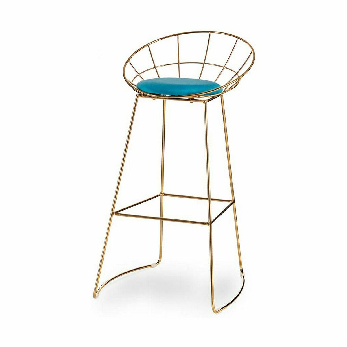 Stool Blue Golden Iron 51 x 94 x 52 cm (2 Units)