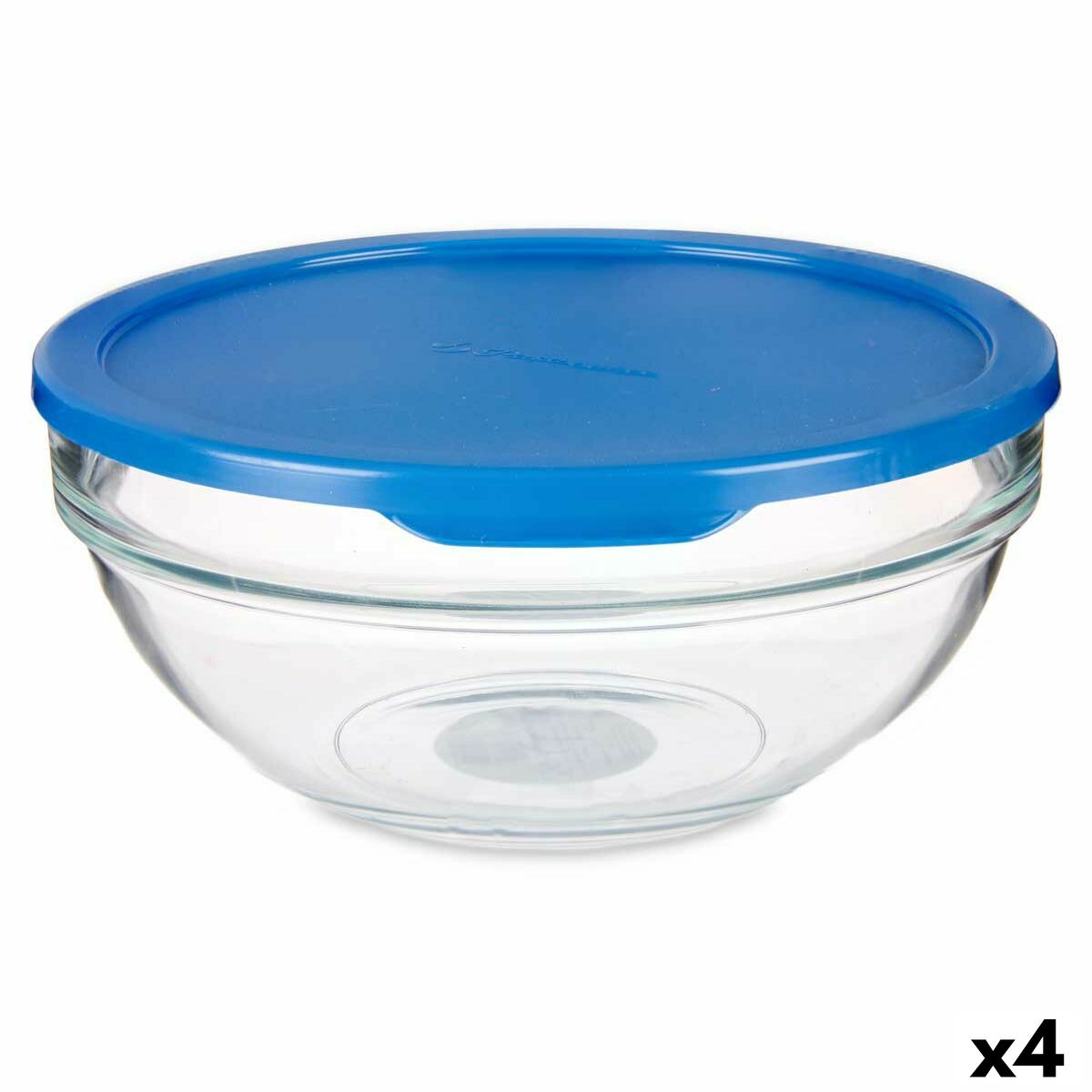 Rund madkasse med låg Chefs Blue 1.135 L 17,2 x 7,6 x 17,2 cm (4 enheder)