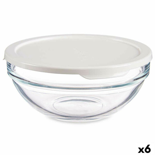 Rund madkasse med låg Chefs White 595 ml 14 x 6,3 x 14 cm (6 enheder)