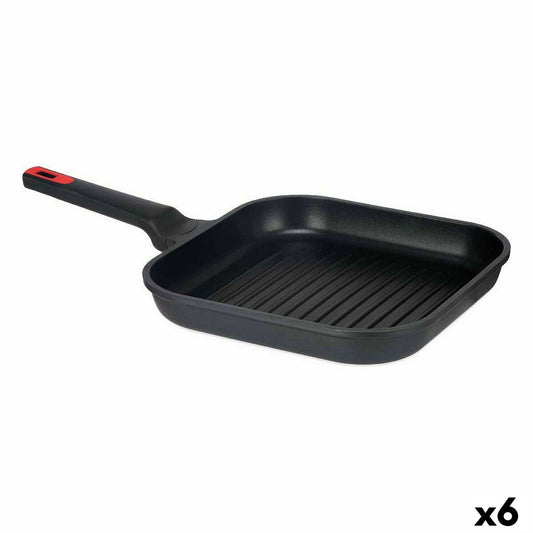 Grillpande med striber 28 x 28 cm aluminium (6 enheder)