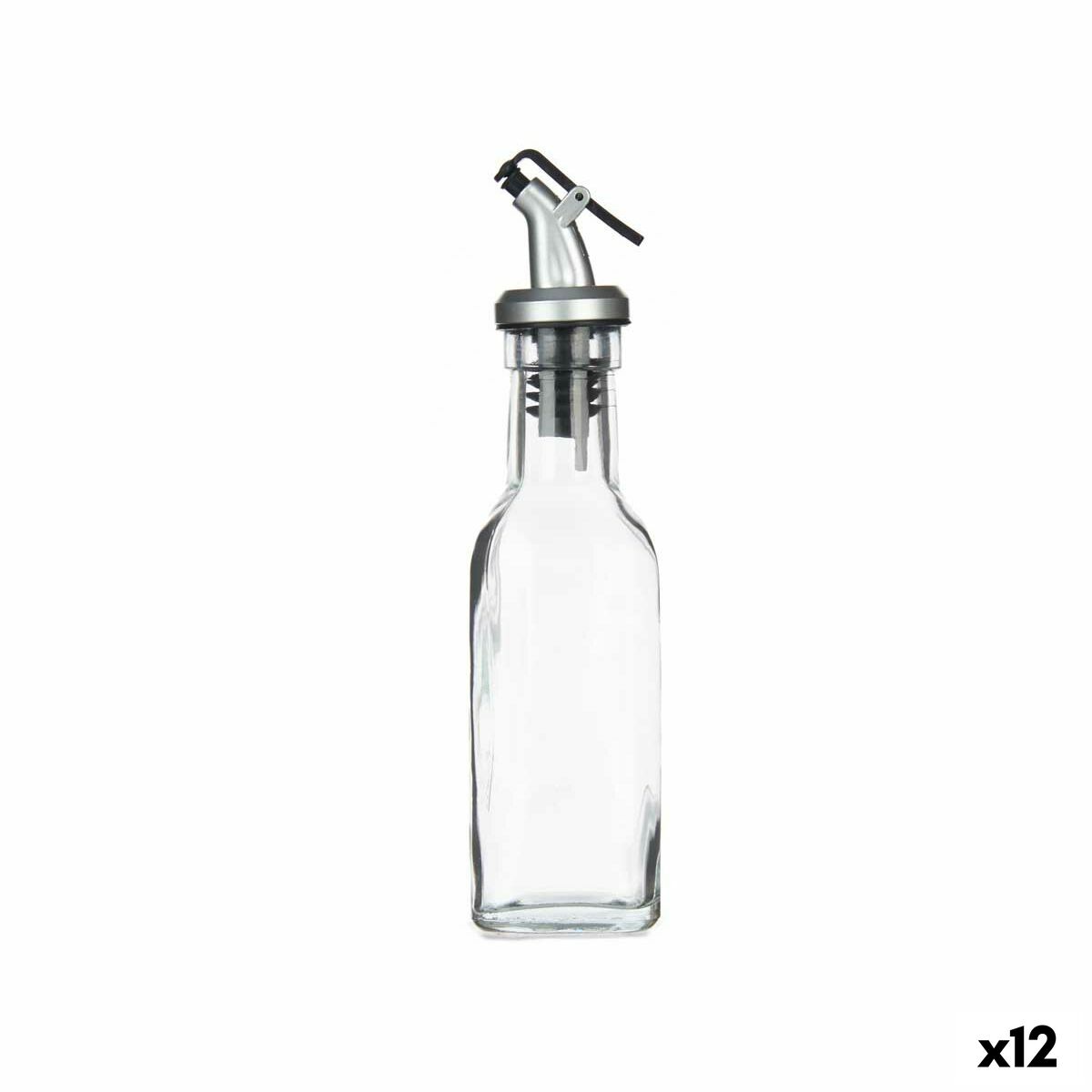 Cruet gennemsigtigt glasstål 180 ml (12 enheder)