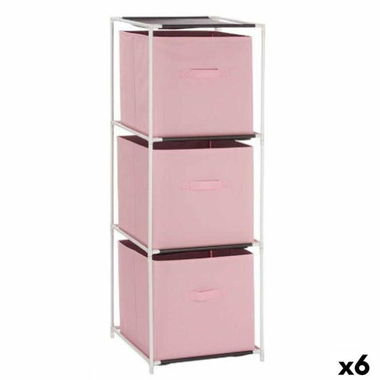 Shelves White Pink polypropylene Iron TNT (Non Woven) 35 x 35 x 102 cm (6 Units)