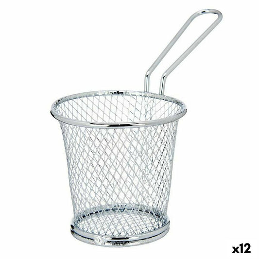 Kurv til præsentation af aperitiffer Sølvmetal 15,5 x 12 x 8 cm (12 enheder)