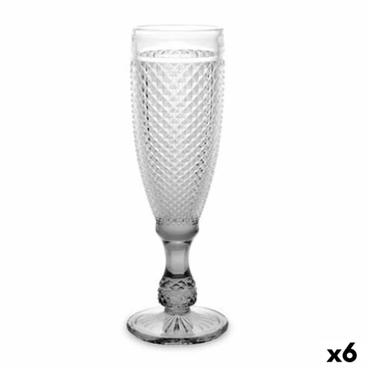 Champagneglas Diamond Transparent antracitglas 185 ml (6 enheder)