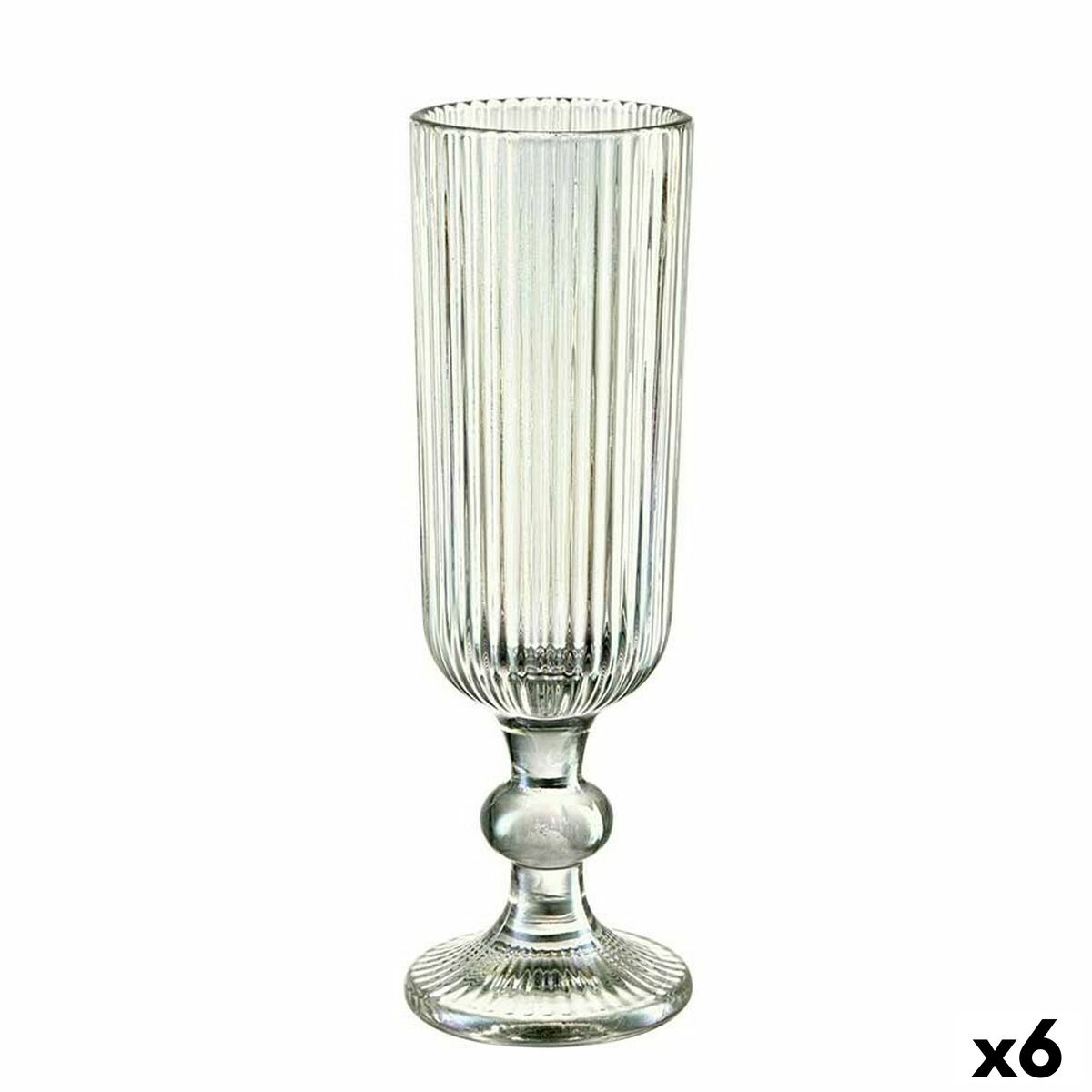 Champagneglas Striber Grønt glas 160 ml (6 enheder)