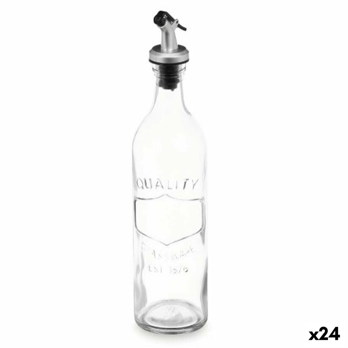 Cruet med relief gennemsigtigt glas 500 ml (24 enheder)