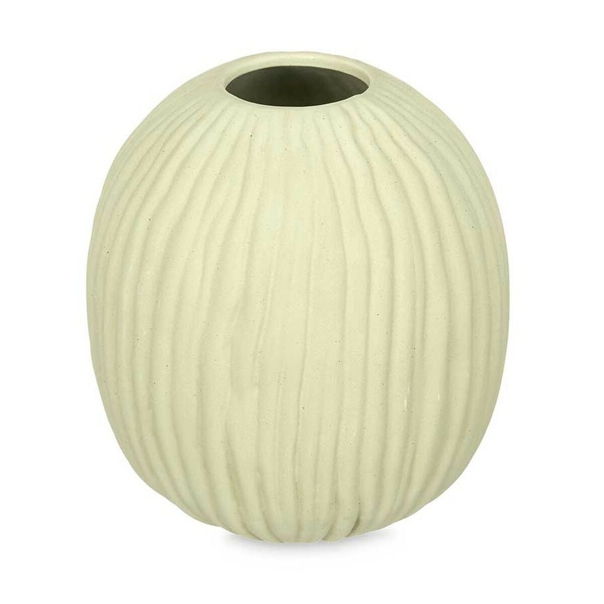 Vase Green Dolomite 15 x 18 x 15 cm (6 Units) Sphere Stripes Gift Decor