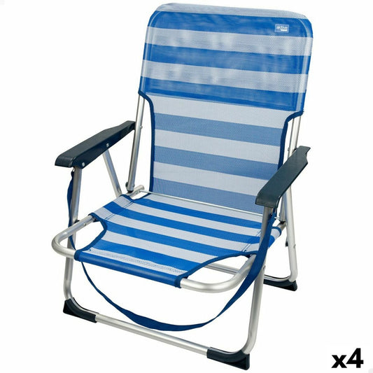 Beach Chair Aktive Foldable Blue 44 x 72 x 35 cm (4 Units)