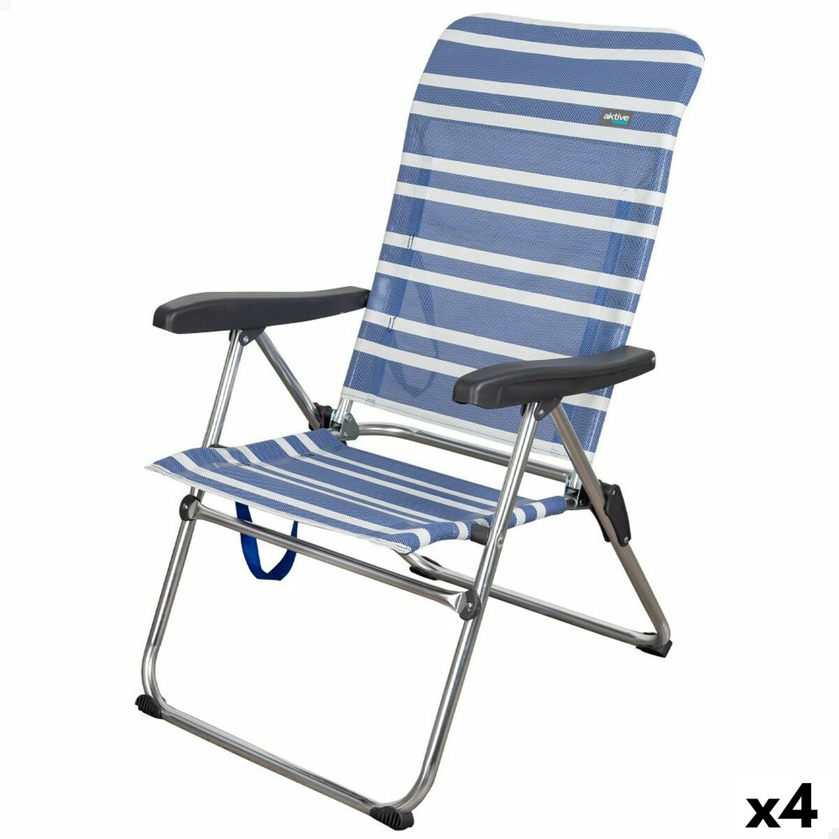 Beach Chair Aktive Mykonos Blue 47 x 93 x 63 cm (4 Units)